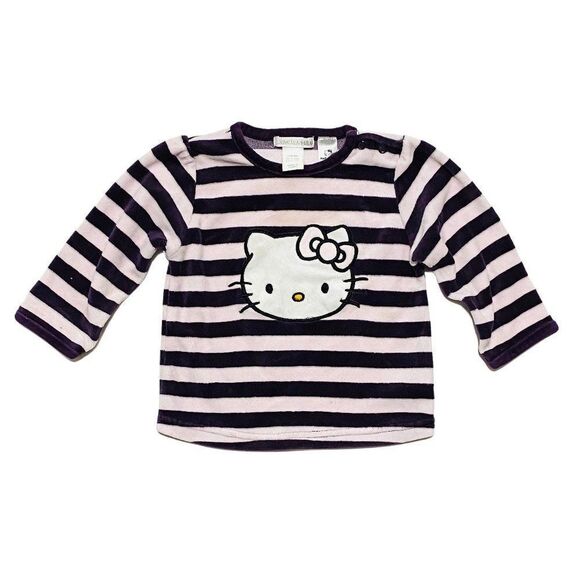 H&m Velour Hello Kitty Striped Shirt - Picture 1 of 3